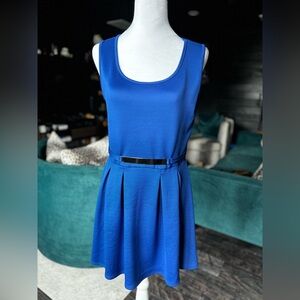 Royal blue, sleeveless, skater dress
